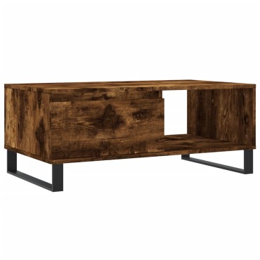 vidaXL Τραπεζάκι Σαλονιού Καπνιστή Δρυς 90x50x36,5cm Επεξεργ. Ξύλο 1 τεμ.