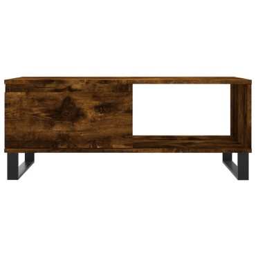 vidaXL Τραπεζάκι Σαλονιού Καπνιστή Δρυς 90x50x36,5cm Επεξεργ. Ξύλο 1 τεμ.