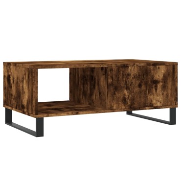 vidaXL Τραπεζάκι Σαλονιού Καπνιστή Δρυς 90x50x36,5cm Επεξεργ. Ξύλο 1 τεμ.