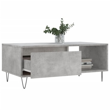 vidaXL Τραπεζάκι Σαλονιού Γκρι Σκυροδ. 90x50x36,5cm Επεξεργ. Ξύλο 1 τεμ.