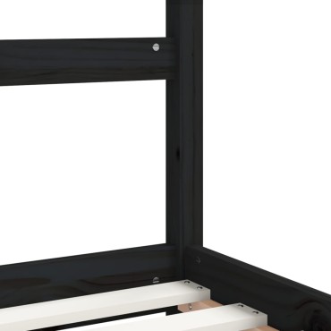 vidaXL Πλαίσιο Παιδικού Κρεβατιού Μαύρο 80x200cm Μασίφ Ξύλο Πεύκου 1 τεμ. - Μονό
