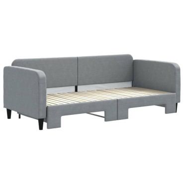 vidaXL Καναπές Κρεβάτι Συρόμενος Ανοιχτό Γκρι 90 x 200 εκ. Υφασμάτινος