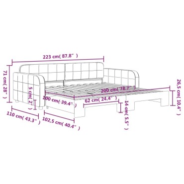 vidaXL Καναπές Κρεβάτι Συρόμενος Ροζ 100x200 εκ. Βελούδινος
