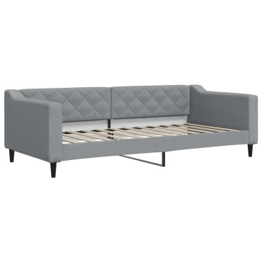 vidaXL Καναπές Κρεβάτι Συρόμενος Αν. Γκρι 90x200εκ Ύφασμα Στρώματα