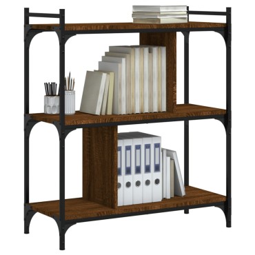 vidaXL Βιβλιοθήκη 3 Επιπέδων Καφέ Δρυς 76x32x88cm Επεξ. Ξύλο 1 τεμ.