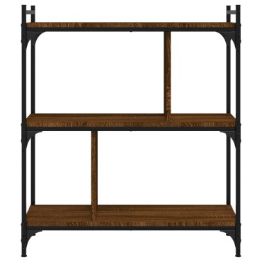 vidaXL Βιβλιοθήκη 3 Επιπέδων Καφέ Δρυς 76x32x88cm Επεξ. Ξύλο 1 τεμ.