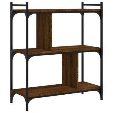 vidaXL Βιβλιοθήκη 3 Επιπέδων Καφέ Δρυς 76x32x88cm Επεξ. Ξύλο 1 τεμ.