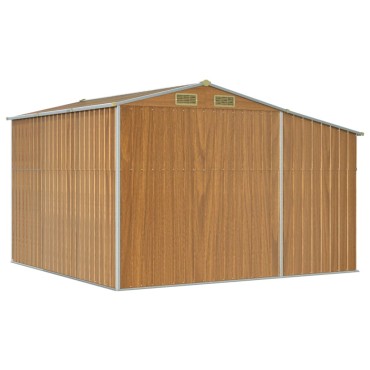 vidaXL Αποθήκη Κήπου Ανοιχτό Καφέ 277x279x179 εκ. Γαλβανισμένο Ατσάλι