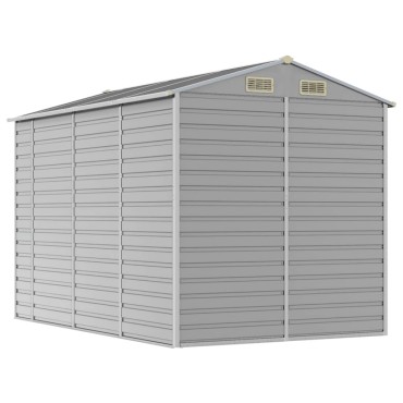 vidaXL Αποθήκη Κήπου Ανοιχτό Γκρι 191x300x198 εκ. Γαλβανισμένο Ατσάλι