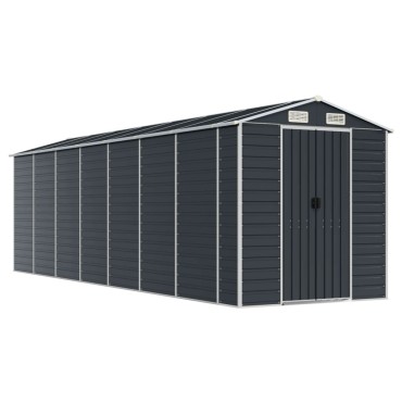 vidaXL Αποθήκη Κήπου Ανθρακί 191x640x198 εκ. Γαλβανισμένο Ατσάλι