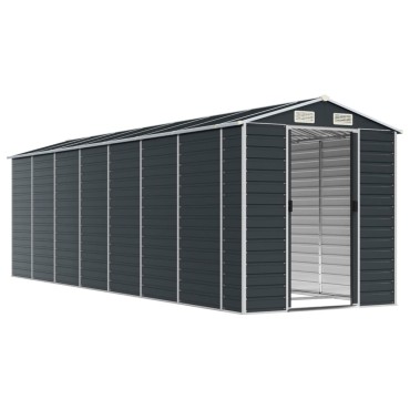 vidaXL Αποθήκη Κήπου Ανθρακί 191x640x198 εκ. Γαλβανισμένο Ατσάλι