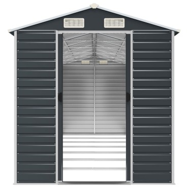 vidaXL Αποθήκη Κήπου Ανθρακί 191x640x198 εκ. Γαλβανισμένο Ατσάλι
