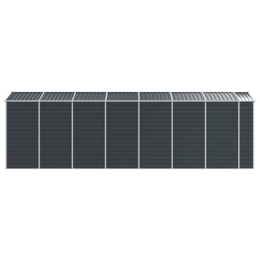vidaXL Αποθήκη Κήπου Ανθρακί 191x640x198 εκ. Γαλβανισμένο Ατσάλι