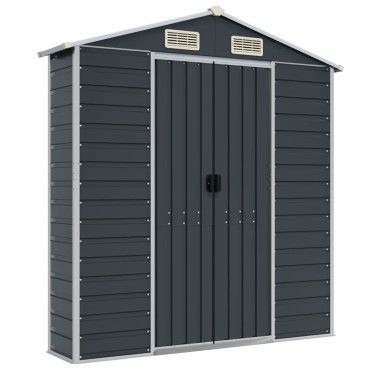 vidaXL Αποθήκη Κήπου Ανθρακί 191x640x198 εκ. Γαλβανισμένο Ατσάλι