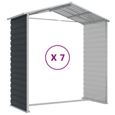 vidaXL Αποθήκη Κήπου Ανθρακί 191x640x198 εκ. Γαλβανισμένο Ατσάλι
