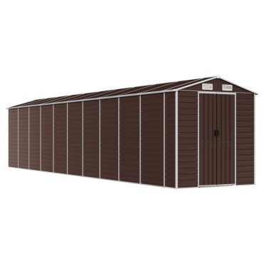 vidaXL Αποθήκη Κήπου Καφέ 191x895x198 εκ. Γαλβανισμένο Ατσάλι