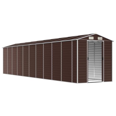 vidaXL Αποθήκη Κήπου Καφέ 191x895x198 εκ. Γαλβανισμένο Ατσάλι