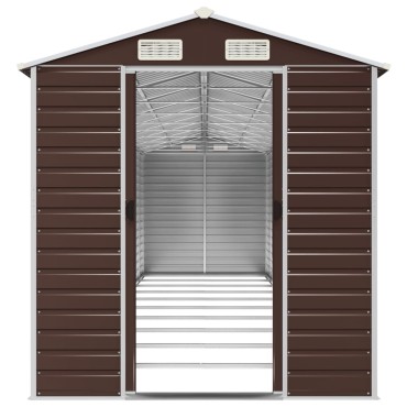 vidaXL Αποθήκη Κήπου Καφέ 191x895x198 εκ. Γαλβανισμένο Ατσάλι