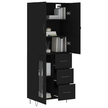 vidaXL Ντουλάπι Μαύρο 69,5x34x180cm από Επεξεργασμένο Ξύλο 1 τεμ.