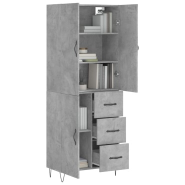 vidaXL Ντουλάπι Γκρι Σκυροδέματος 69,5x34x180cm Επεξεργασμένο Ξύλο 1 τεμ.