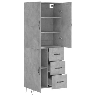 vidaXL Ντουλάπι Γκρι Σκυροδέματος 69,5x34x180cm Επεξεργασμένο Ξύλο 1 τεμ.
