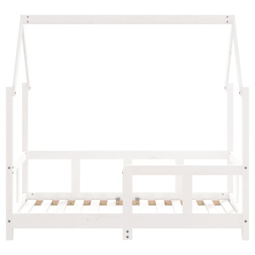 vidaXL Πλαίσιο Παιδικού Κρεβατιού Λευκό 70x140cm Μασίφ Ξύλο Πεύκου 1 τεμ. - Μονό