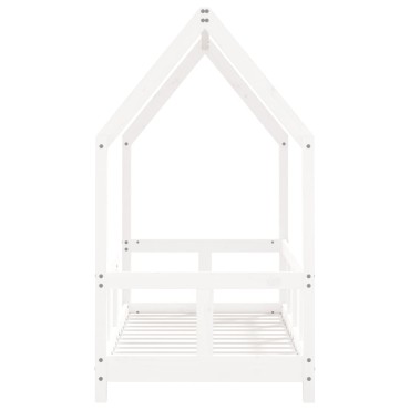 vidaXL Πλαίσιο Παιδικού Κρεβατιού Λευκό 70x140cm Μασίφ Ξύλο Πεύκου 1 τεμ. - Μονό