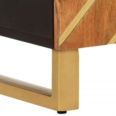 vidaXL Βοηθητικό Έπιπλο Καφέ/Μαύρο 40x33,5x75cm Μασίφ Ξύλο Μάνγκο 1 τεμ.