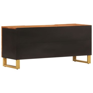 vidaXL Έπιπλο Τηλεόρασης Καφέ/Μαύρο 105x33,5x46cm Μασίφ Ξύλο Μάνγκο