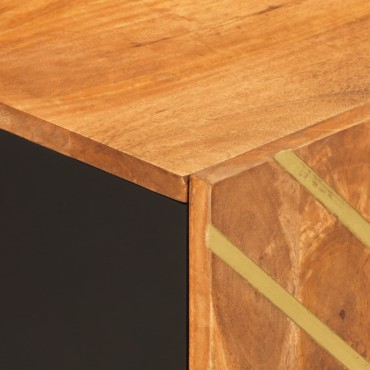 vidaXL Έπιπλο Τηλεόρασης Καφέ/Μαύρο 105x33,5x46cm Μασίφ Ξύλο Μάνγκο
