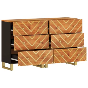 vidaXL Βοηθητικά Έπιπλα 2 τεμ. Καφέ/Μαύρο 60x33,5x75cm Μασίφ Ξύλο Μάνγκο