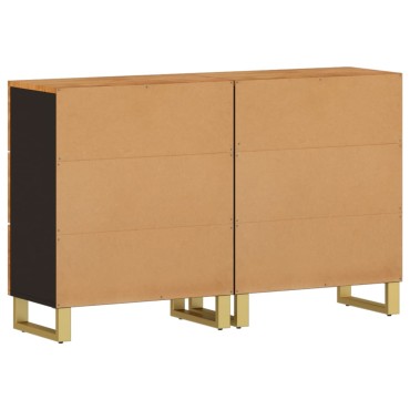 vidaXL Βοηθητικά Έπιπλα 2 τεμ. Καφέ/Μαύρο 60x33,5x75cm Μασίφ Ξύλο Μάνγκο