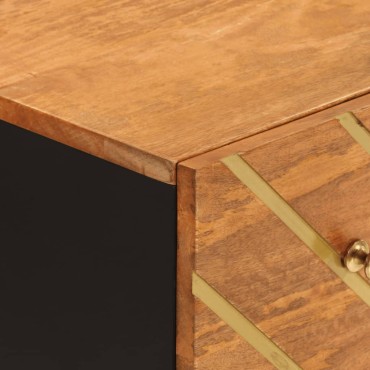 vidaXL Βοηθητικά Έπιπλα 2 τεμ. Καφέ/Μαύρο 60x33,5x75cm Μασίφ Ξύλο Μάνγκο
