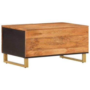 vidaXL Τραπεζάκι Σαλονιού Καφέ/Μαύρο 80x50x40cm από Μασίφ Ξύλο Μάνγκο 1 τεμ.