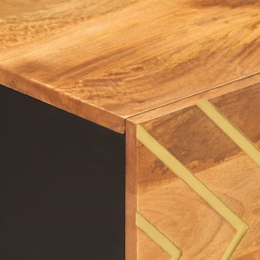 vidaXL Τραπεζάκι Σαλονιού Καφέ/Μαύρο 80x50x40cm από Μασίφ Ξύλο Μάνγκο 1 τεμ.