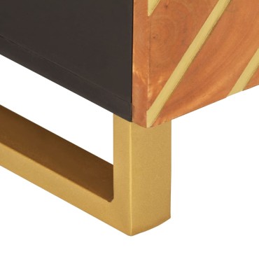 vidaXL Τραπεζάκι Σαλονιού Καφέ/Μαύρο 80x50x40cm από Μασίφ Ξύλο Μάνγκο 1 τεμ.
