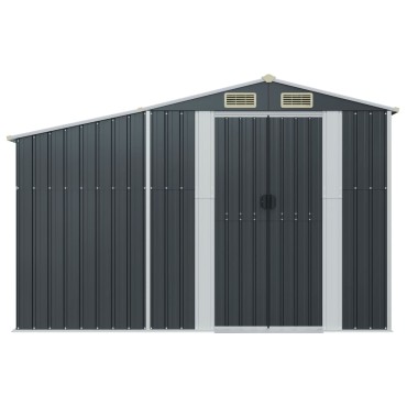 vidaXL Αποθήκη Κήπου Ανθρακί 277 x 93 x 179 εκ. από Γαλβαν. Ατσάλι