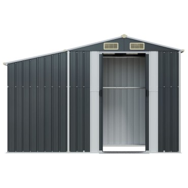vidaXL Αποθήκη Κήπου Ανθρακί 277 x 93 x 179 εκ. από Γαλβαν. Ατσάλι