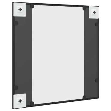 vidaXL Καθρέφτης Τοίχου Τετράγωνος Μαύρος 50 x 50 εκ. από Σίδερο