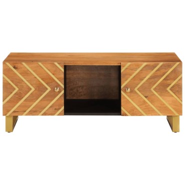 vidaXL Τραπεζάκι Σαλονιού Καφέ / Μαύρο 100x54x40cm Μασίφ Ξύλο Μάνγκο 1 τεμ.