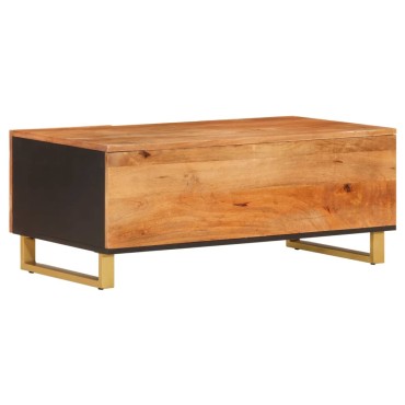vidaXL Τραπεζάκι Σαλονιού Καφέ / Μαύρο 100x54x40cm Μασίφ Ξύλο Μάνγκο 1 τεμ.