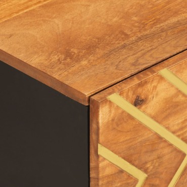 vidaXL Τραπεζάκι Σαλονιού Καφέ / Μαύρο 100x54x40cm Μασίφ Ξύλο Μάνγκο 1 τεμ.