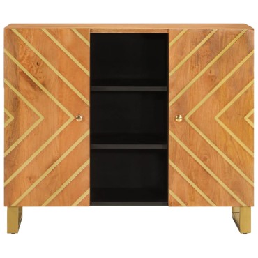vidaXL Βοηθητικό Έπιπλο Καφέ/Μαύρο 90x33,5x75cm Μασίφ Ξύλο Μάνγκο 1 τεμ.