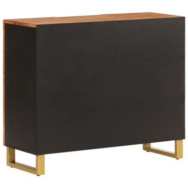 vidaXL Βοηθητικό Έπιπλο Καφέ/Μαύρο 90x33,5x75cm Μασίφ Ξύλο Μάνγκο 1 τεμ.