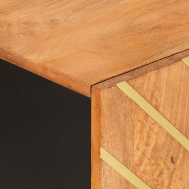 vidaXL Βοηθητικό Έπιπλο Καφέ/Μαύρο 90x33,5x75cm Μασίφ Ξύλο Μάνγκο 1 τεμ.