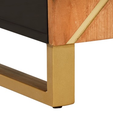 vidaXL Βοηθητικό Έπιπλο Καφέ/Μαύρο 90x33,5x75cm Μασίφ Ξύλο Μάνγκο 1 τεμ.