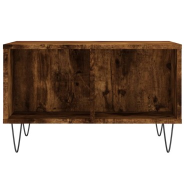 vidaXL Τραπεζάκι Σαλονιού Καπνιστή Δρυς 60x50x36,5cm Επεξεργασμ. Ξύλο 1 τεμ.
