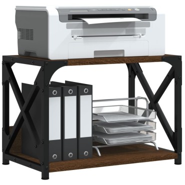 vidaXL Βάση Εκτυπωτή 2 Επιπέδων Καφέ Δρυς 44x26x31,5 εκ Επεξ. Ξύλο