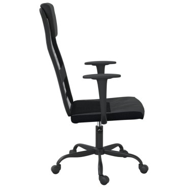 vidaXL Καρέκλα Γραφείου Ρυθμ. Ύψος Μαύρη Διχτυωτό Ύφασμα/Συνθ. Δέρμα 67x68x106-116cm 1 τεμ.
