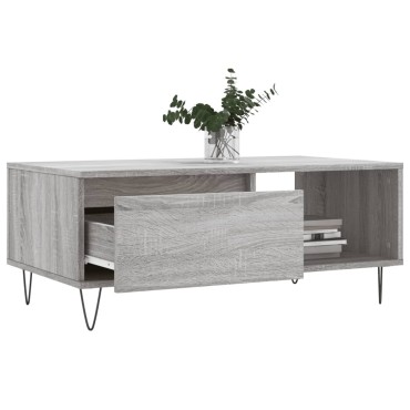 vidaXL Τραπεζάκι Σαλονιού Γκρι Sonoma 90x50x36,5cm Επεξεργασμένο Ξύλο 1 τεμ.